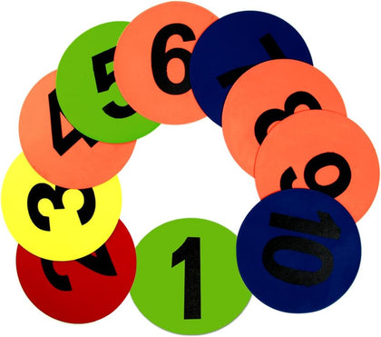 GSI Number Spot Markers | 1 to 12 Non-Slip Floor Numbers for Classroom & PE | 12 Pack