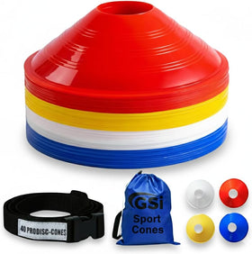 GSI prodisc 8 inch heavyweight soccer cones 40 pack with bag and strap