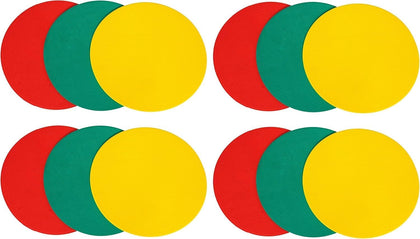 GSI Round Spot Markers | Non-Slip TPR Poly Spots for PE & Classroom | 12 Pack
