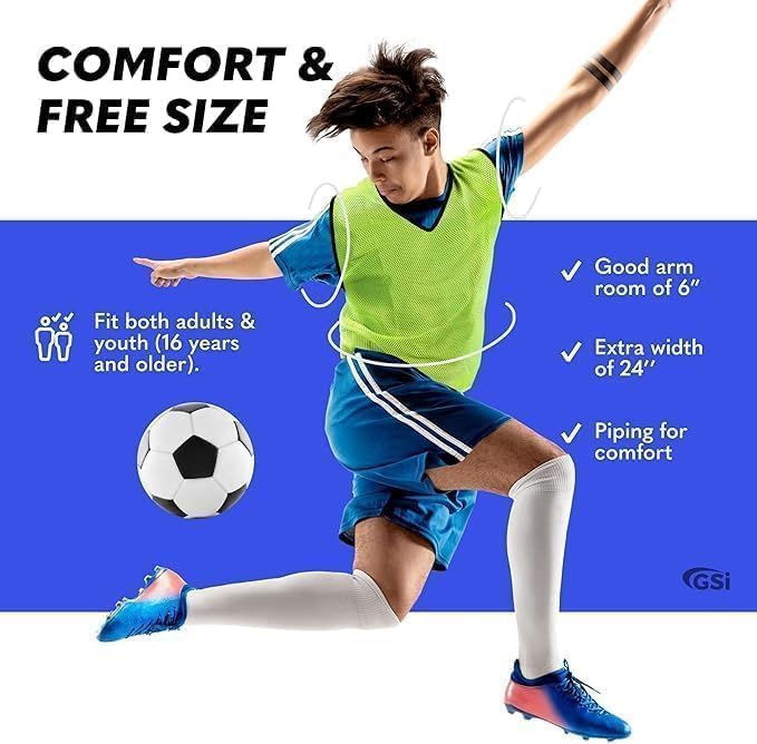GSI blue and yellow two team pinnies 12 pack