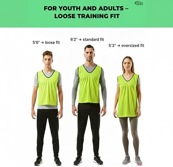 GSI yellow mesh scrimmage pinnies for soccer and basketball