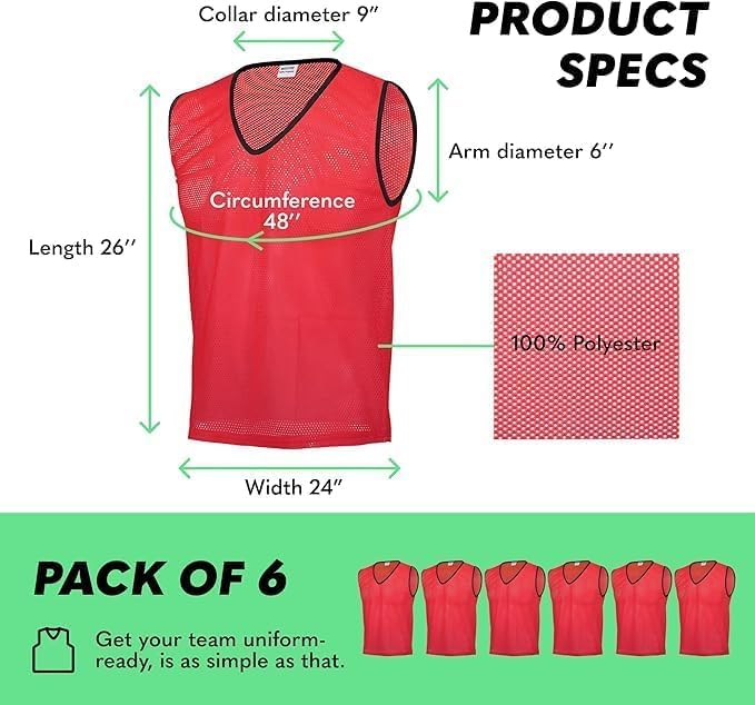 GSI red and blue two team pinnies 12 pack
