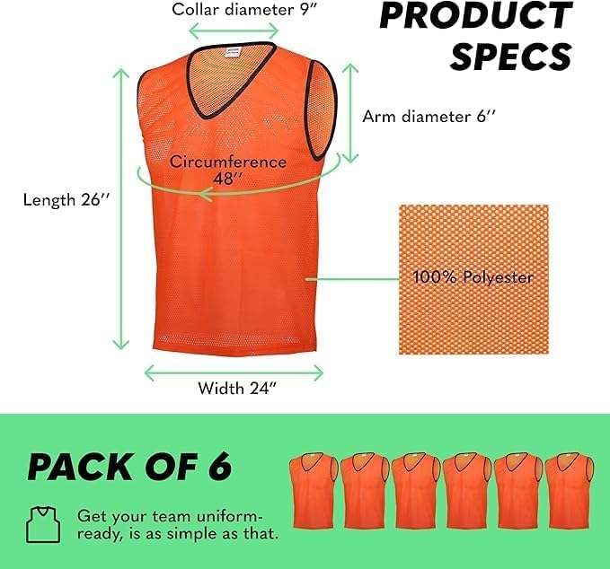 GSI yellow and orange two team pinnies 12 pack