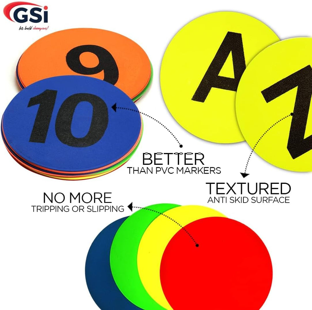 GSI classroom floor marker combo set with letters numbers and spots