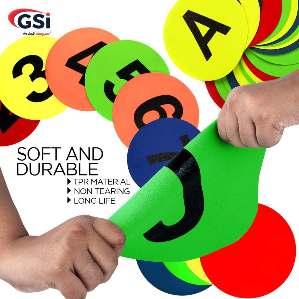 GSI classroom floor marker combo set with letters numbers and spots