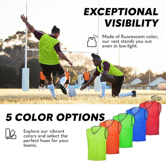 GSI yellow mesh scrimmage pinnies for soccer and basketball