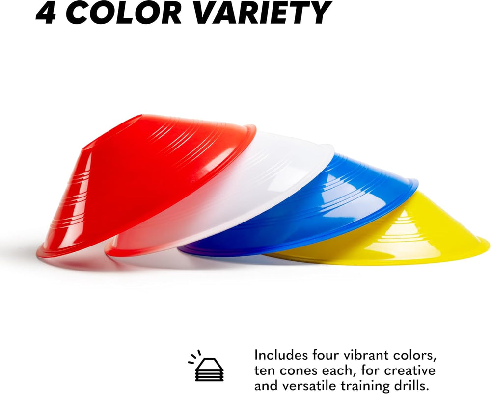 GSI prodisc 8 inch heavyweight soccer cones 40 pack with bag and strap