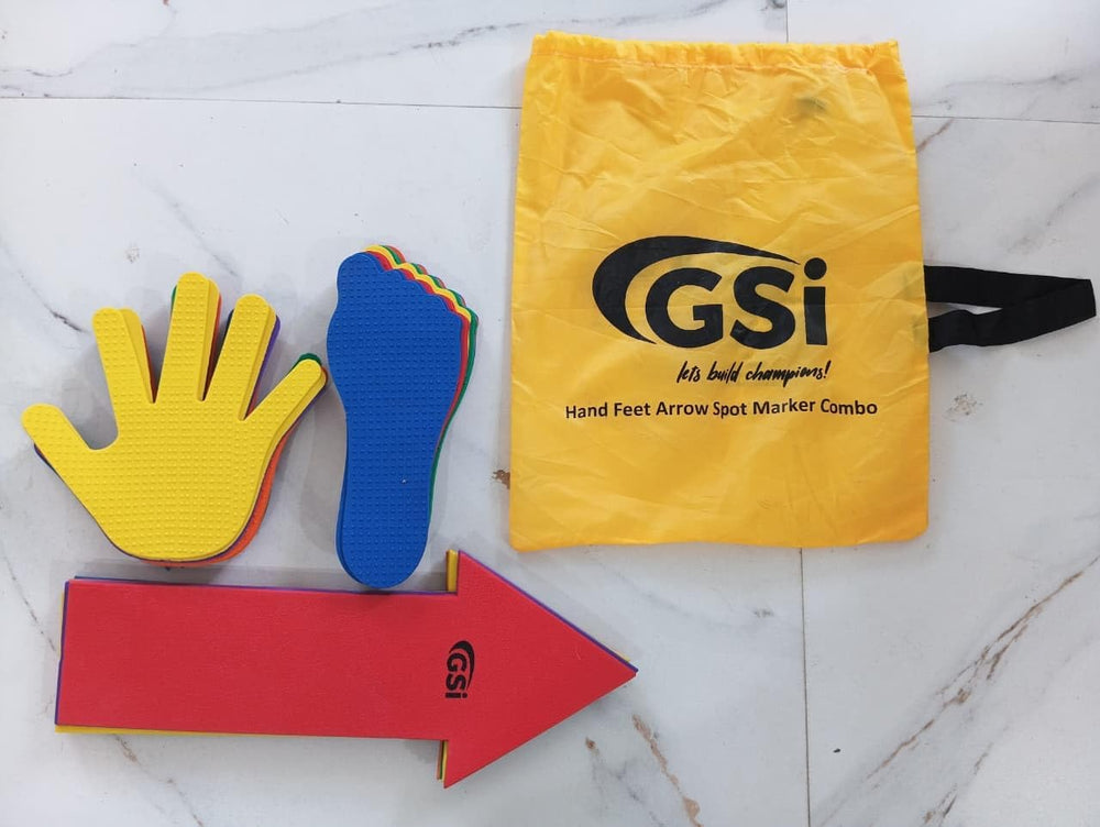 GSI shape spot markers used in a kids obstacle course