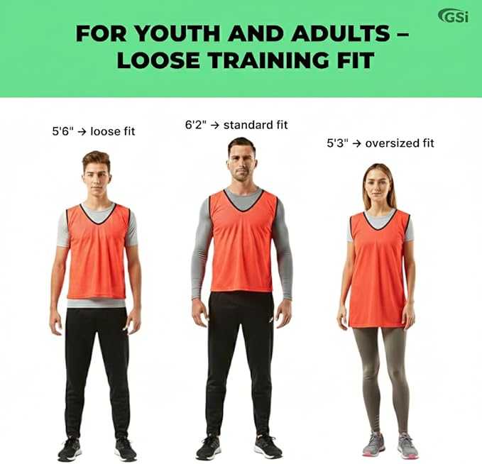 GSI red mesh scrimmage pinnies for soccer and basketball