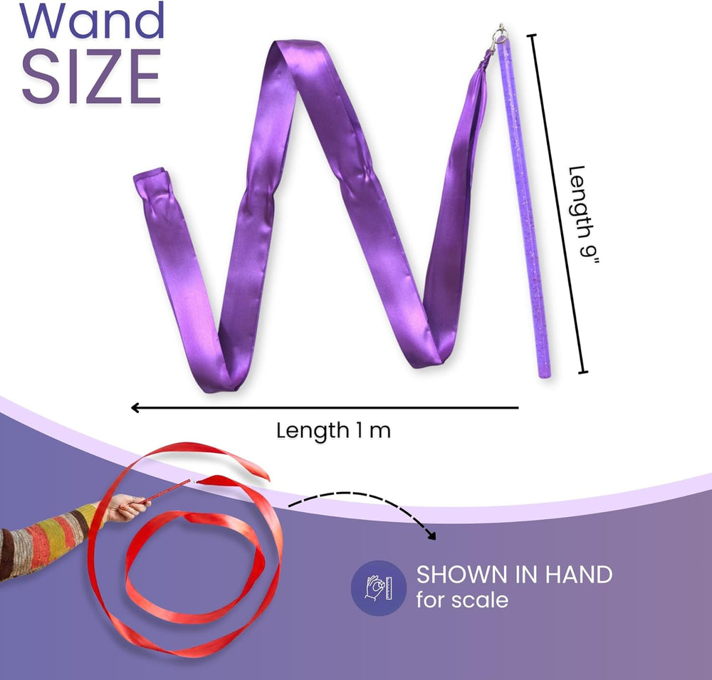 GSI Ribbon Wands for Kids | Sparkling Dance Ribbon Streamers | 6 & 12 Packs