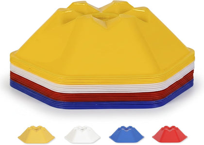 GSI Hexa Agility Cones | Hexagon Cones with Pipe Groove for Kids & Dog Training | 20 Pack