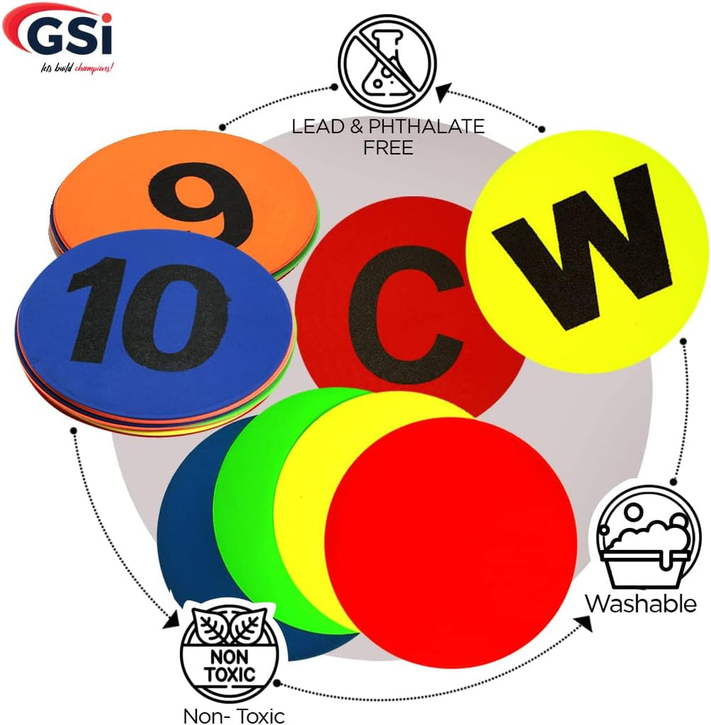 GSI classroom floor marker combo set with letters numbers and spots
