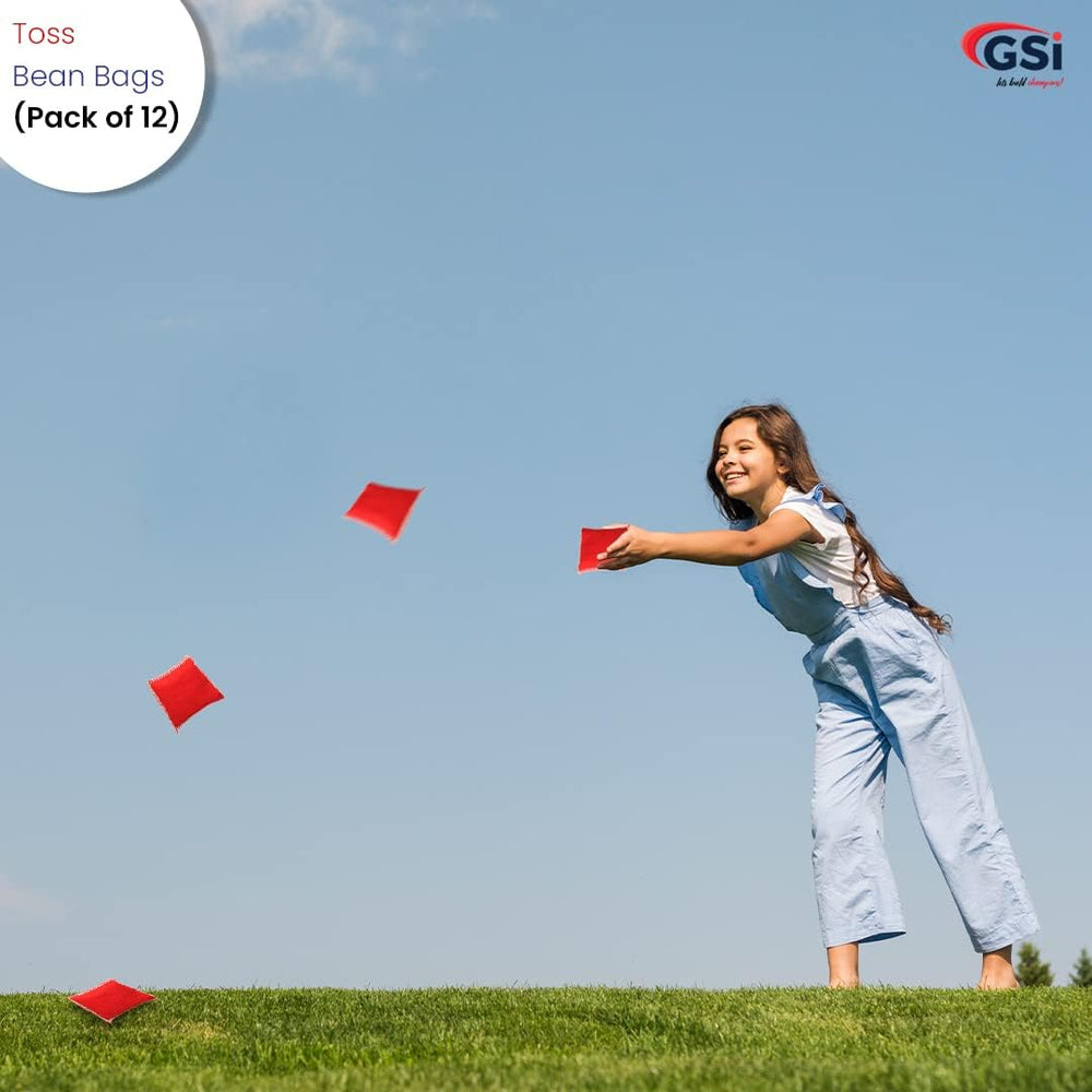 GSI Mini Bean Bags Cotton | 12 Pack Toss Game Bean Bags for Kids | 4 Colors