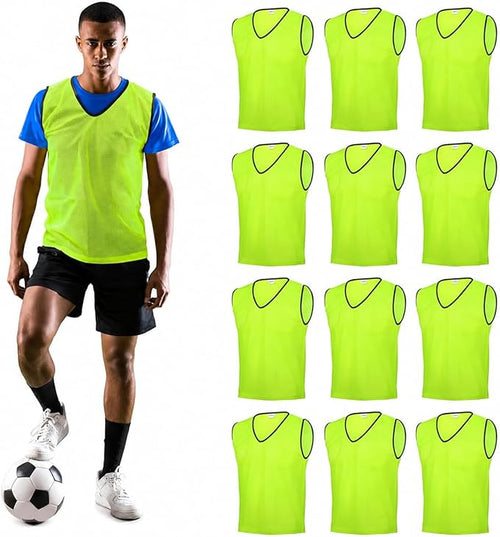 GSI Mesh Sports Pinnies Yellow | Breathable Scrimmage Vests | 6 & 12 Packs
