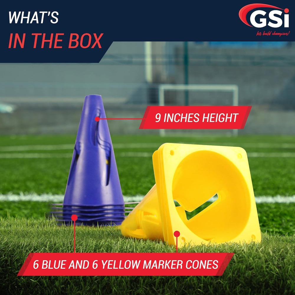 GSI hurdle training cones with holes for poles