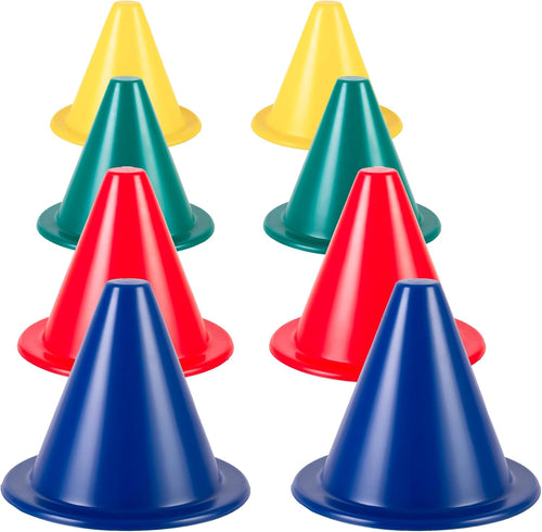 GSI 6 Inch Vinyl Training Cones | Heavy Stable Cones for Agility & PE | Set of 8