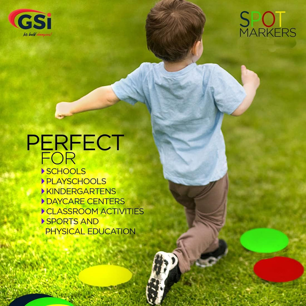 GSI round non-slip spot markers 12 pack for PE and classroom