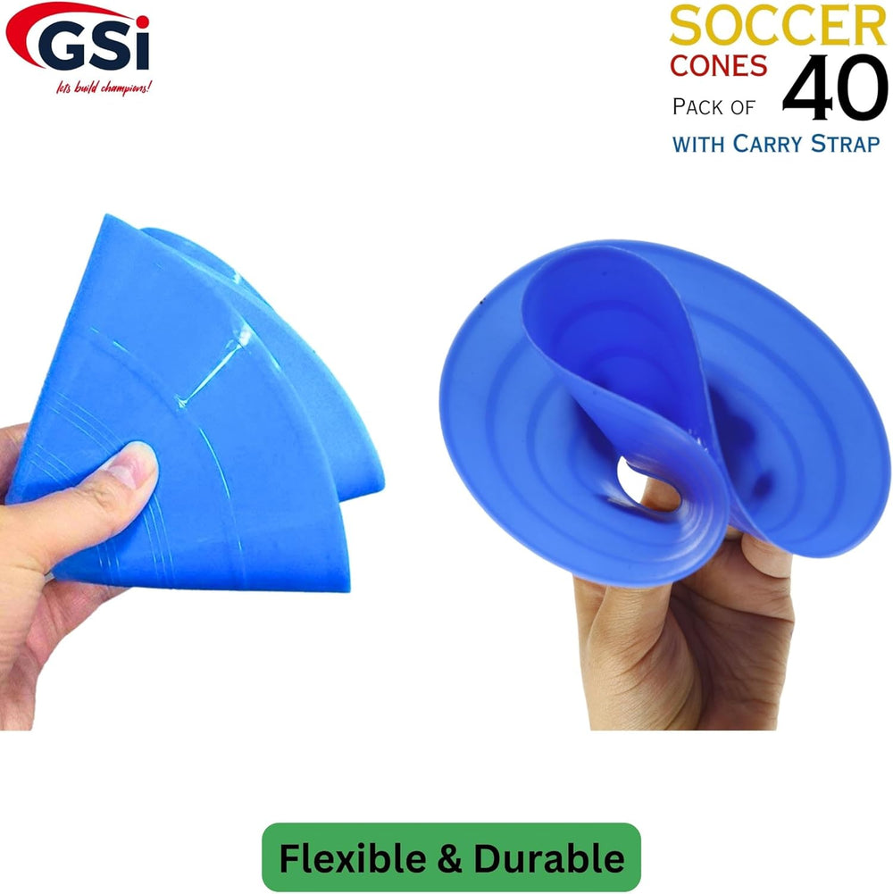 GSI regular 7 inch saucer soccer cones 40 pack with carry strap