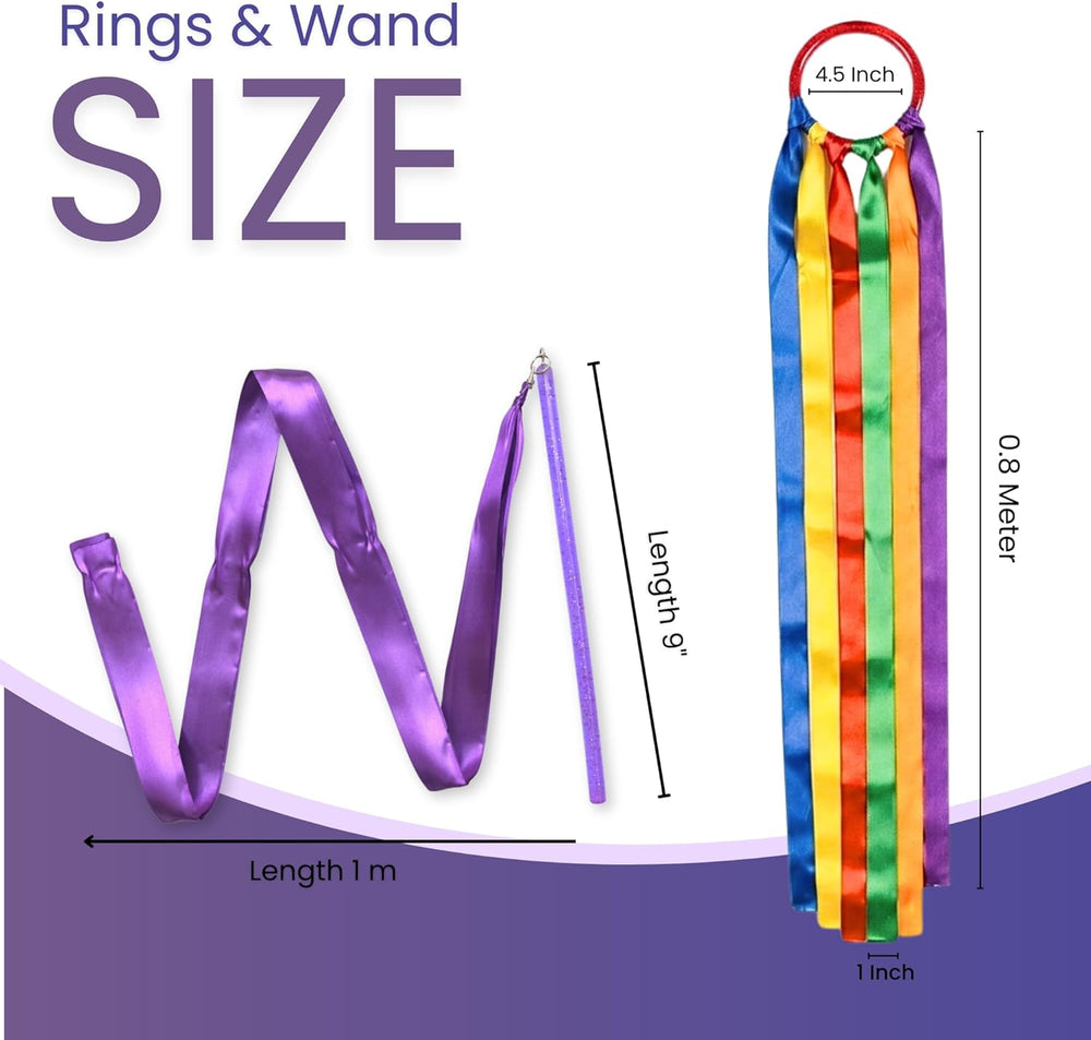 GSI Ribbon Wands & Rings Combo Pack | Dance Streamers for Mixed Age Groups