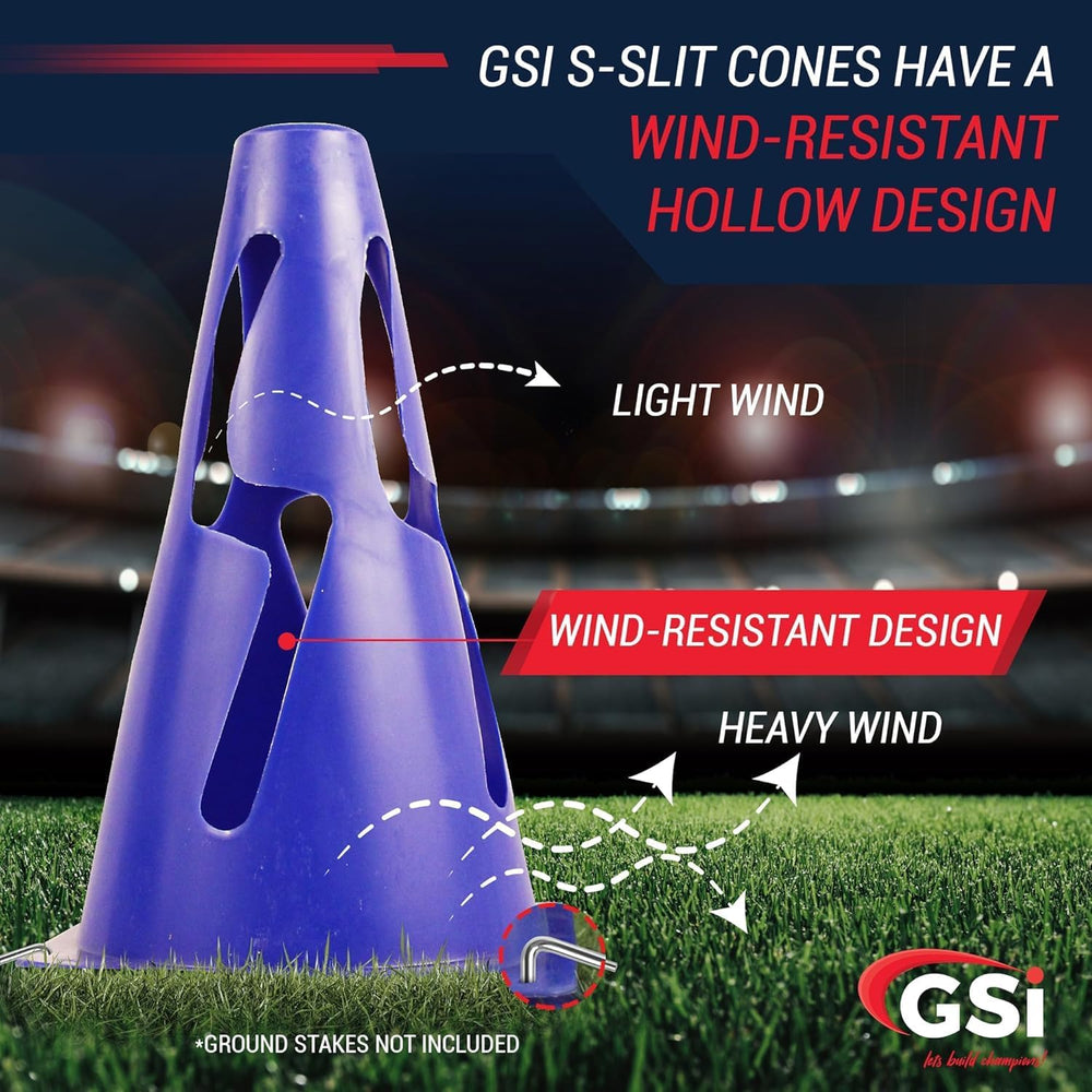 GSI hurdle training cones with holes for poles