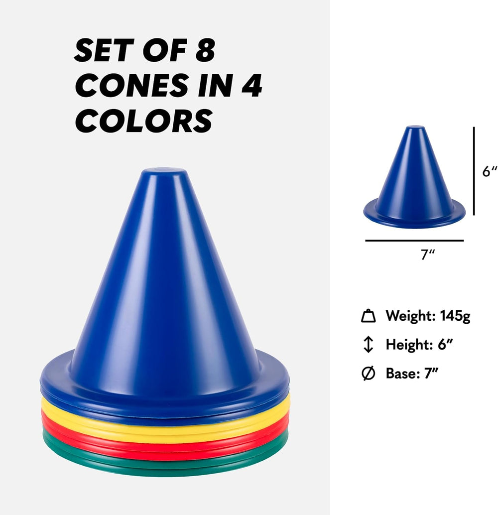 GSI 6 inch heavy vinyl training cones set of 8