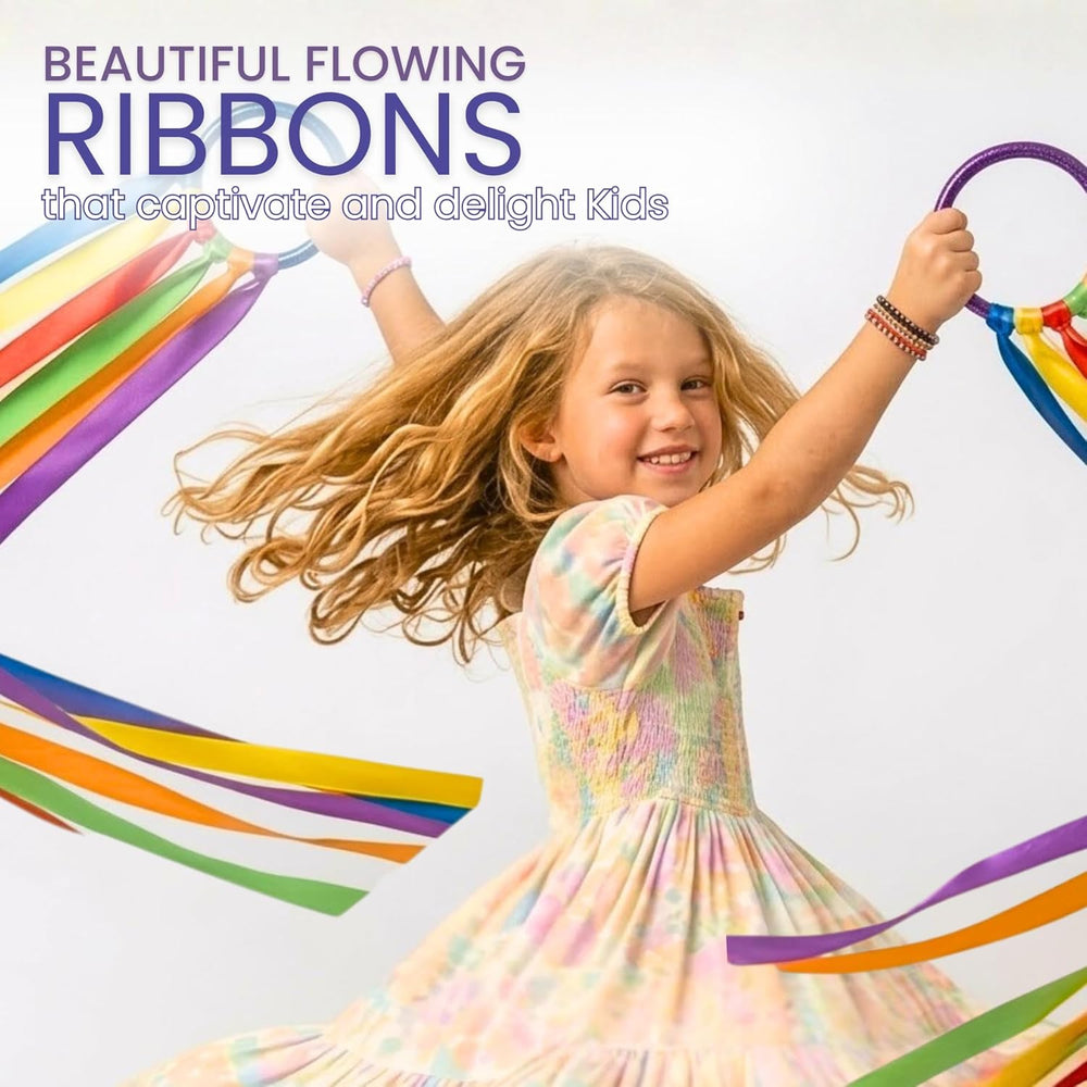 GSI Ribbon Rings for Toddlers | Dance Ribbon Streamers with Easy-Grip Ring | 6 & 12 Packs