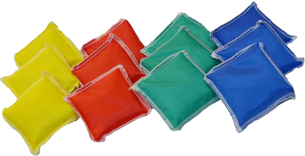GSI Mini Bean Bags Nylon | 12 Pack Toss Game Bean Bags for Kids | 4 Colors