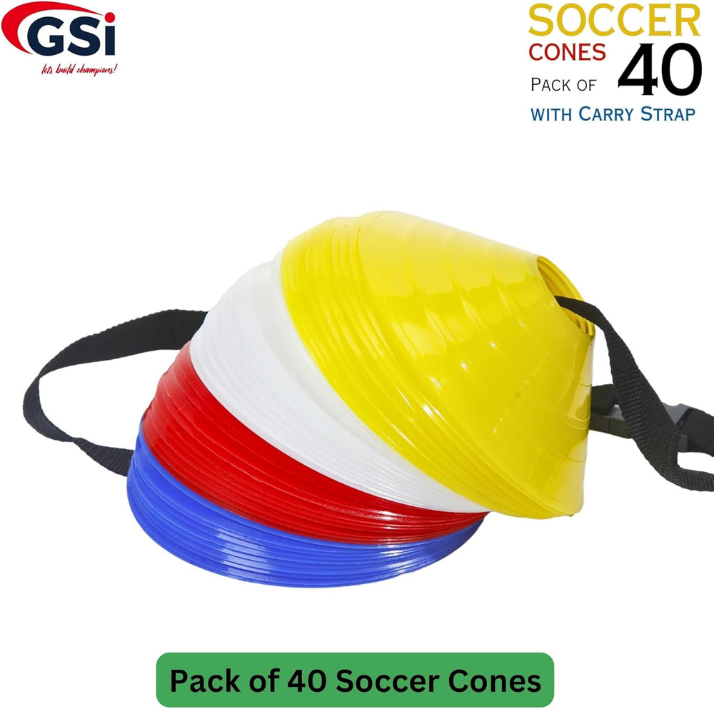 GSI regular 7 inch saucer soccer cones 40 pack with carry strap