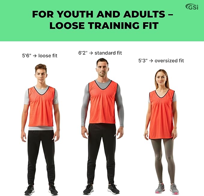 GSI orange mesh scrimmage pinnies for soccer and basketball