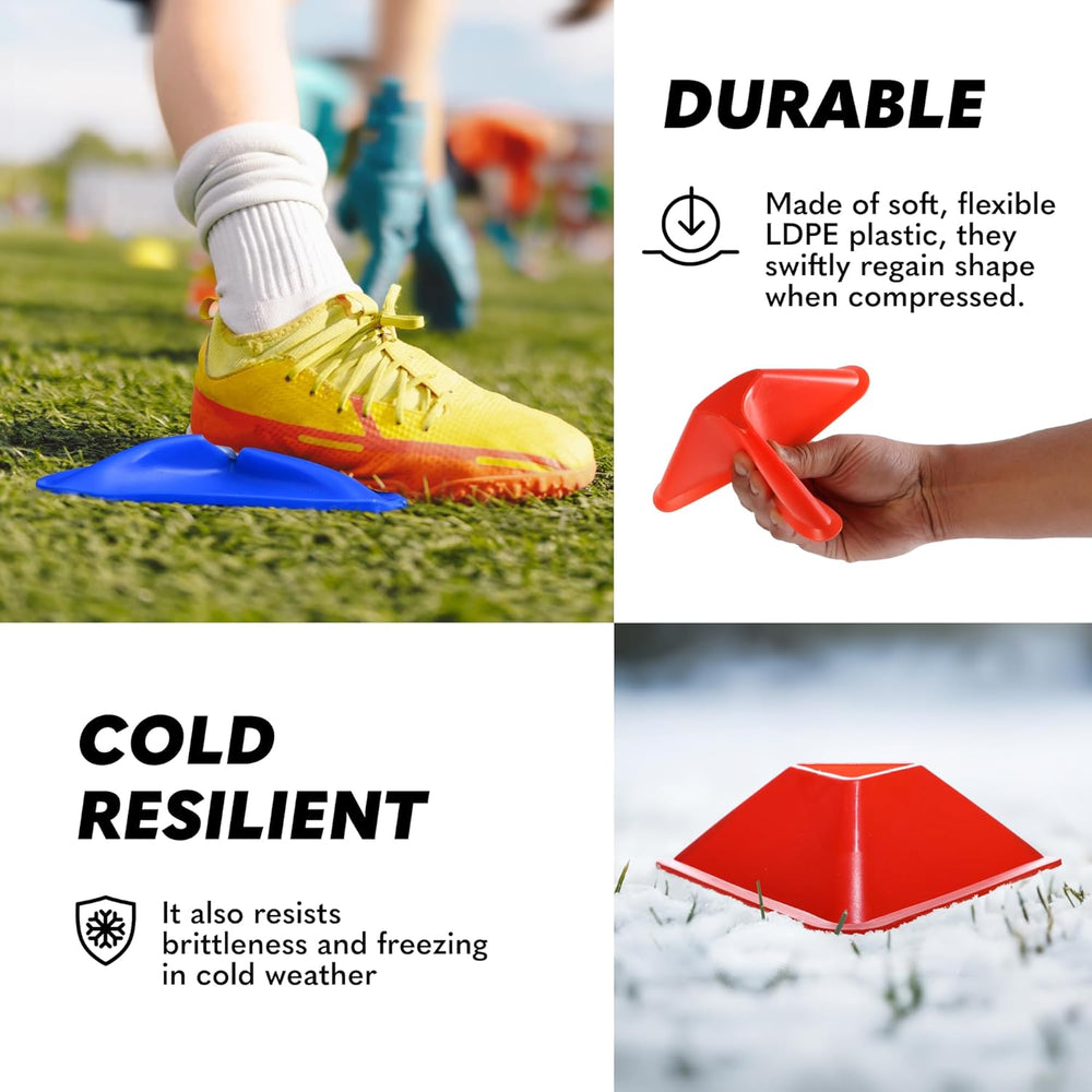 GSI triangle soccer cones 40 pack, high visibility agility cones