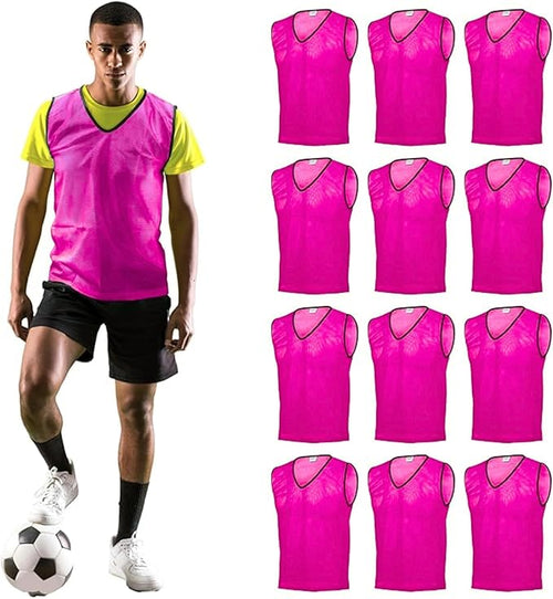 GSI Mesh Sports Pinnies Pink | Breathable Scrimmage Vests | 12 Pack