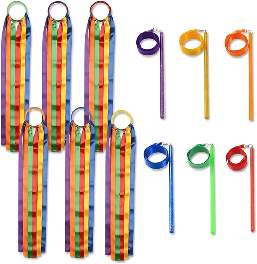 GSI Ribbon Wands & Rings Combo Pack | Dance Streamers for Mixed Age Groups