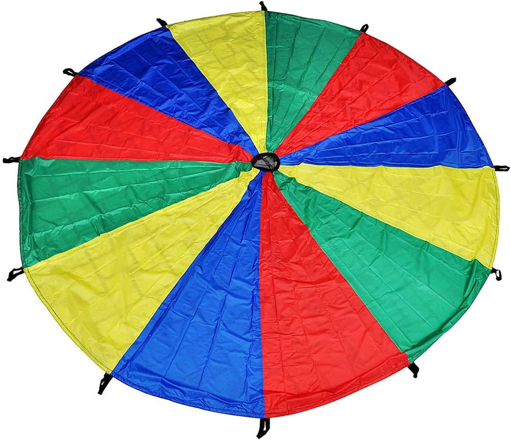 GSI 16 foot rainbow kids play parachute with 16 handles