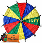 GSI Kids Play Parachute 16 Feet | Rainbow Parachute with 16 Handles & Carry Bag