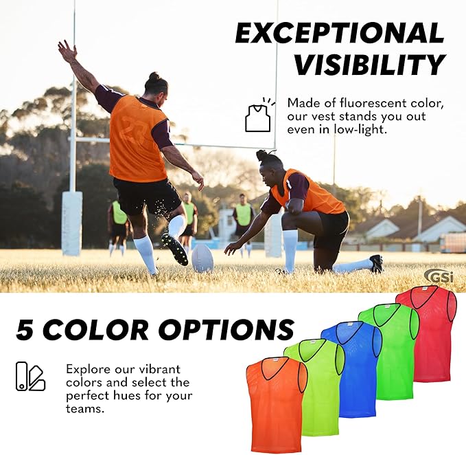GSI orange mesh scrimmage pinnies for soccer and basketball