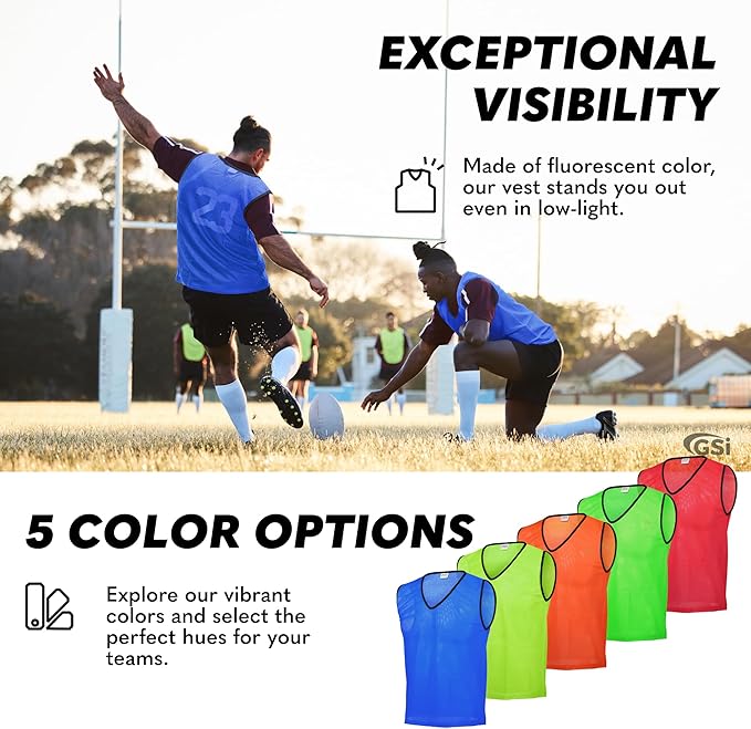 GSI blue mesh scrimmage pinnies for soccer and basketball