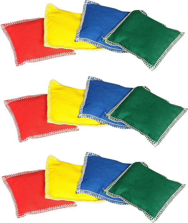 GSI Mini Bean Bags Cotton | 12 Pack Toss Game Bean Bags for Kids | 4 Colors