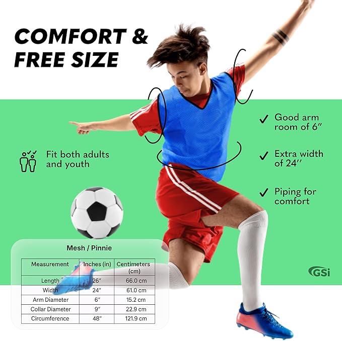 GSI blue mesh scrimmage pinnies for soccer and basketball