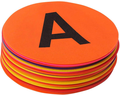 GSI Alphabet Spot Markers | A to Z Non-Slip Floor Letters for Classroom & PE | 26 Pack