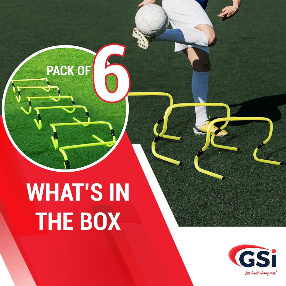 GSI Dual Height Agility Hurdles 6 & 12 Inch | Adjustable Speed Hurdles | 6 Pack
