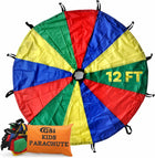 GSI Kids Play Parachute 12 Feet | Rainbow Parachute with 12 Handles & Carry Bag
