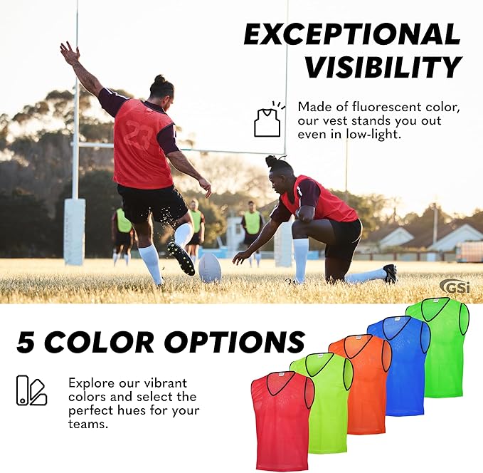 GSI red mesh scrimmage pinnies for soccer and basketball