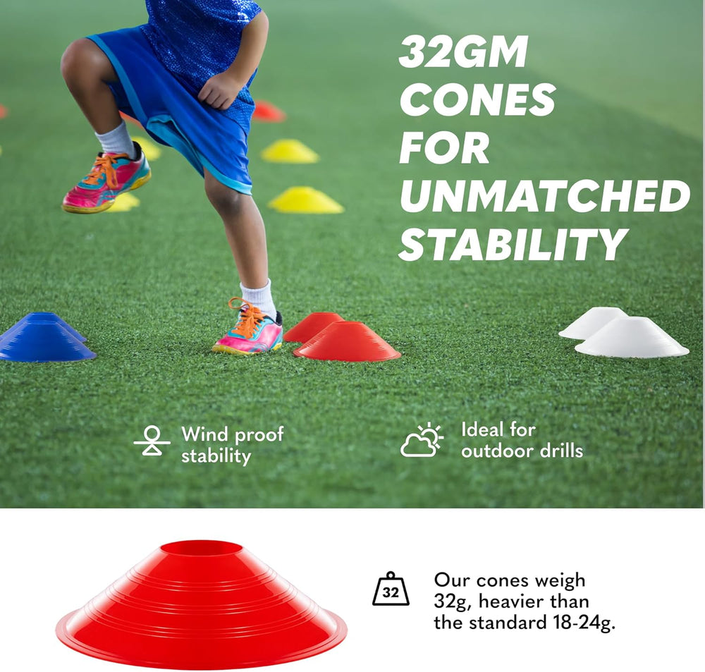 GSI prodisc 8 inch heavyweight soccer cones 40 pack with bag and strap