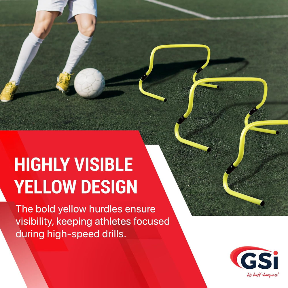 GSI Dual Height Agility Hurdles 6 & 12 Inch | Adjustable Speed Hurdles | 6 Pack
