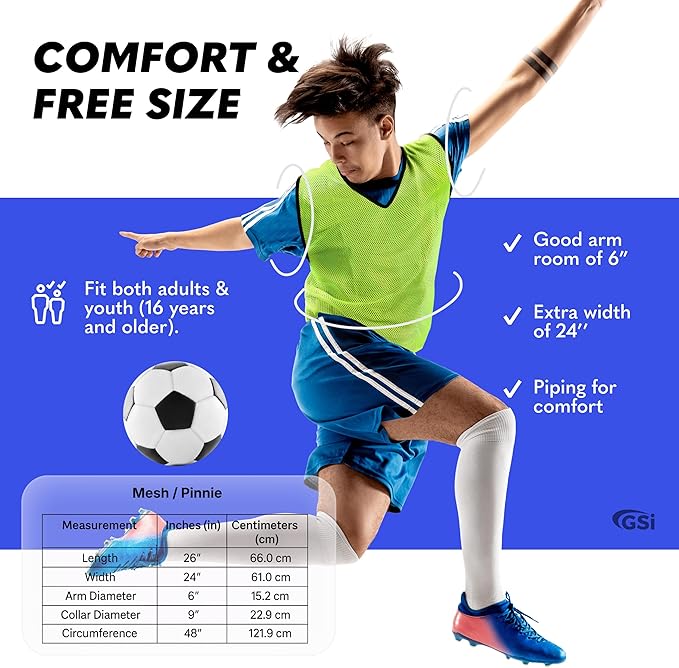 GSI yellow mesh scrimmage pinnies for soccer and basketball