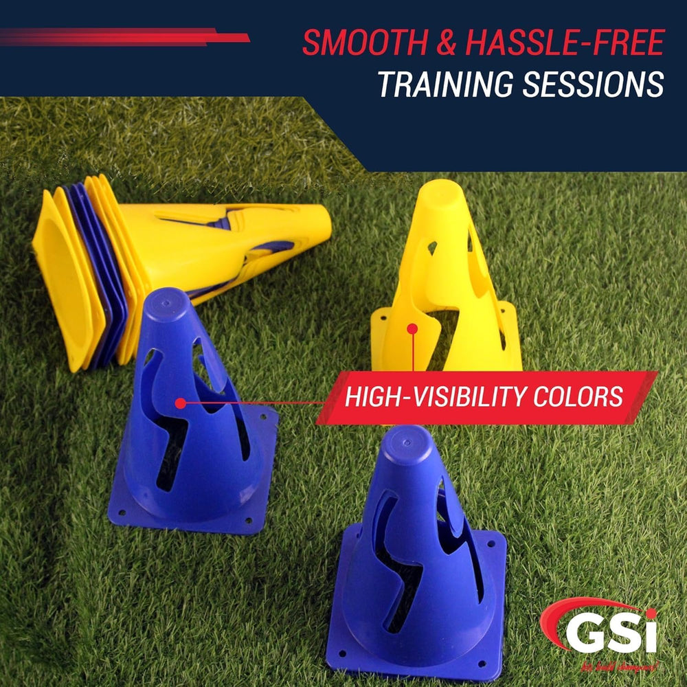 GSI hurdle training cones with holes for poles