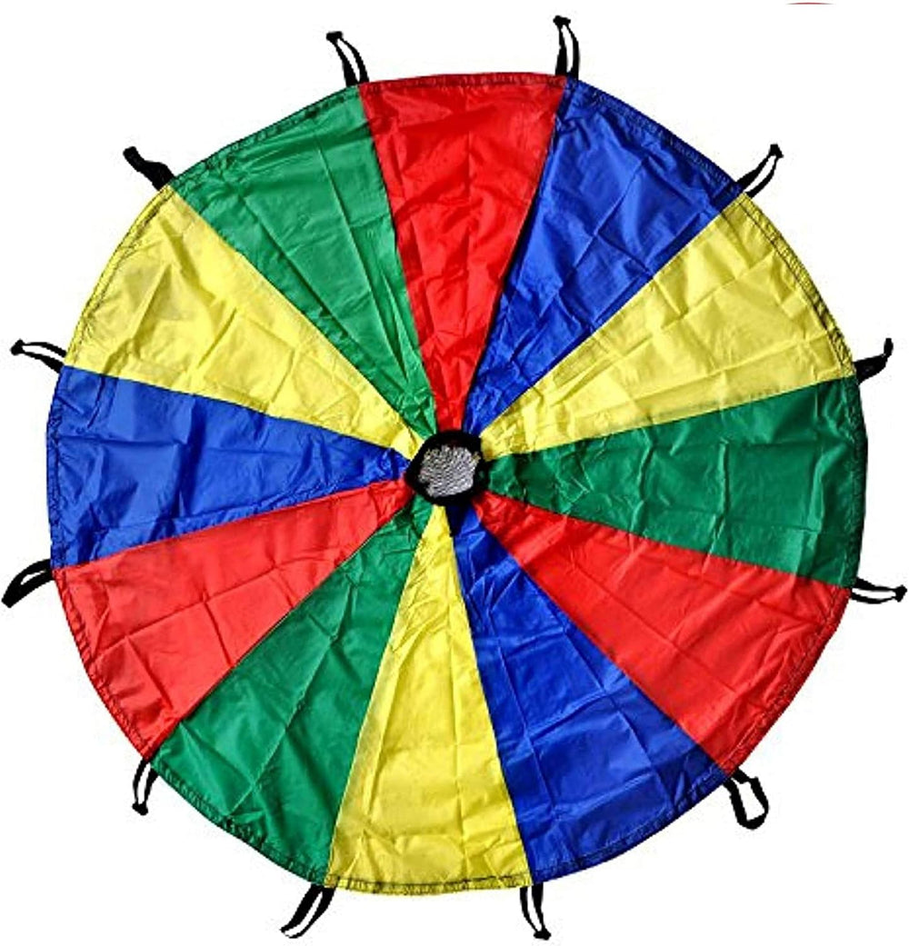 GSI 24 foot rainbow kids play parachute with 24 handles