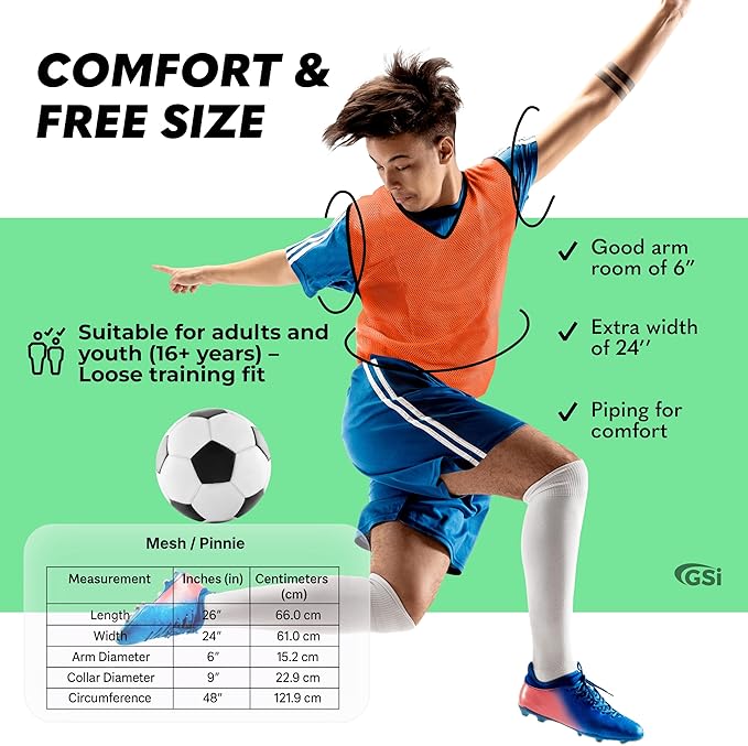 GSI orange mesh scrimmage pinnies for soccer and basketball